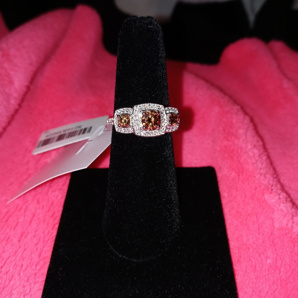 Sterling Silver Chocolate CZ Ring - Picture 9 of 13